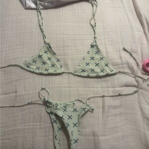 Boutine LA Green Geometric Bikini Set